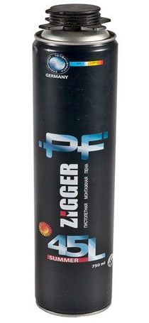  Пена пистолетная  ZIGGER PF 45 литров, летняя, 750 мл  01-03-60